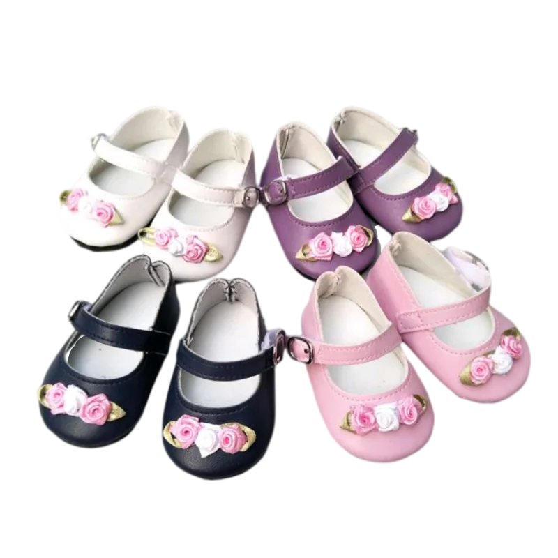 7.5CM shoes For 43 cm baby Dolls Shoes white sneackers fits For 18 " Girl Doll casual shoes Toy Boots Doll Accessories