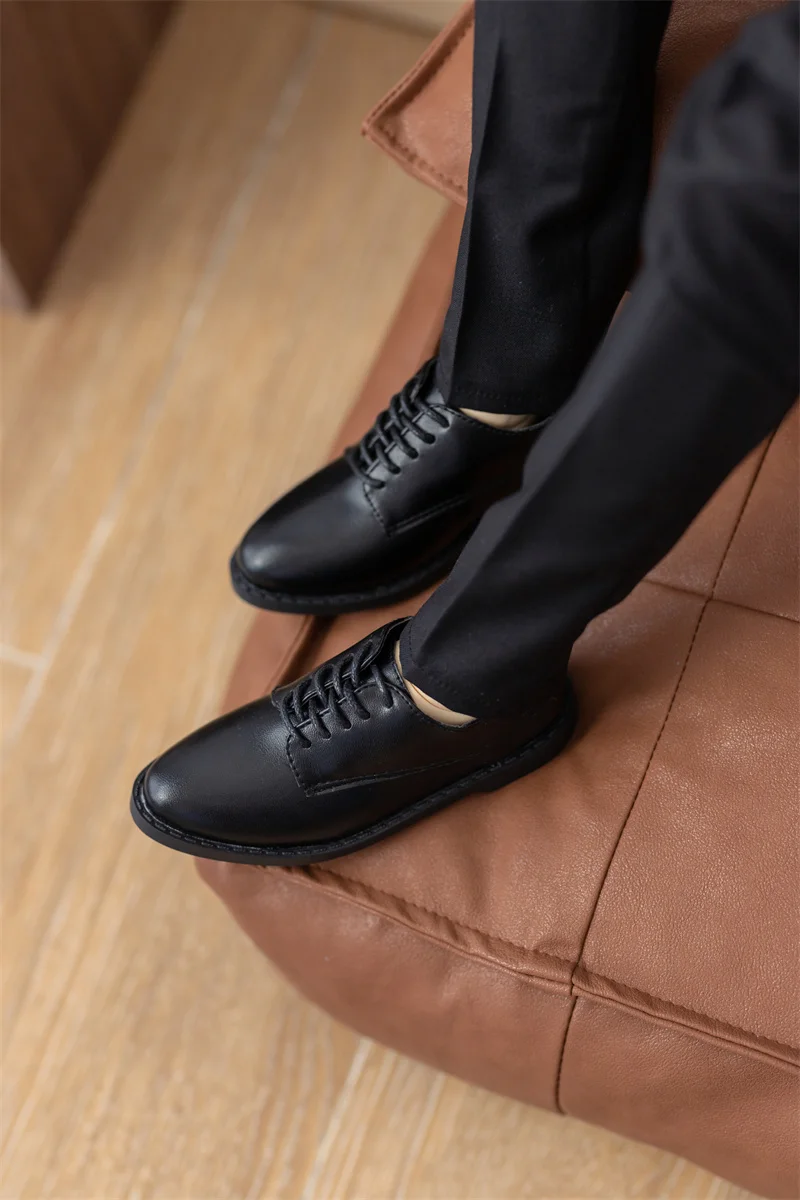 In Stock BJD Shoes ID75 1/3 Boys Leather Pointy Toe 5 Color Black Red Brown Handsome Lace-up Shoes Toys BJD Doll Accessories