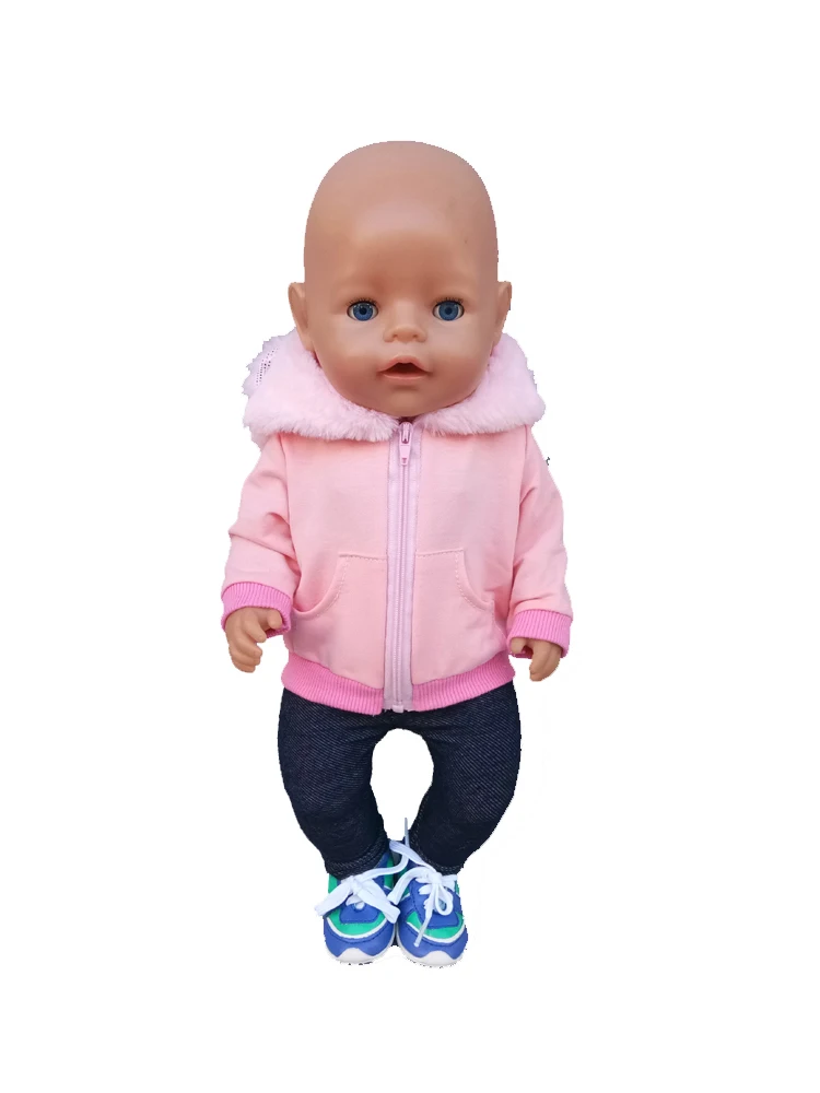 17" Baby Doll Clothes Hat Tights Leggings 43cm Baby Dolls Denim Dress Toys Wears Children Gifts