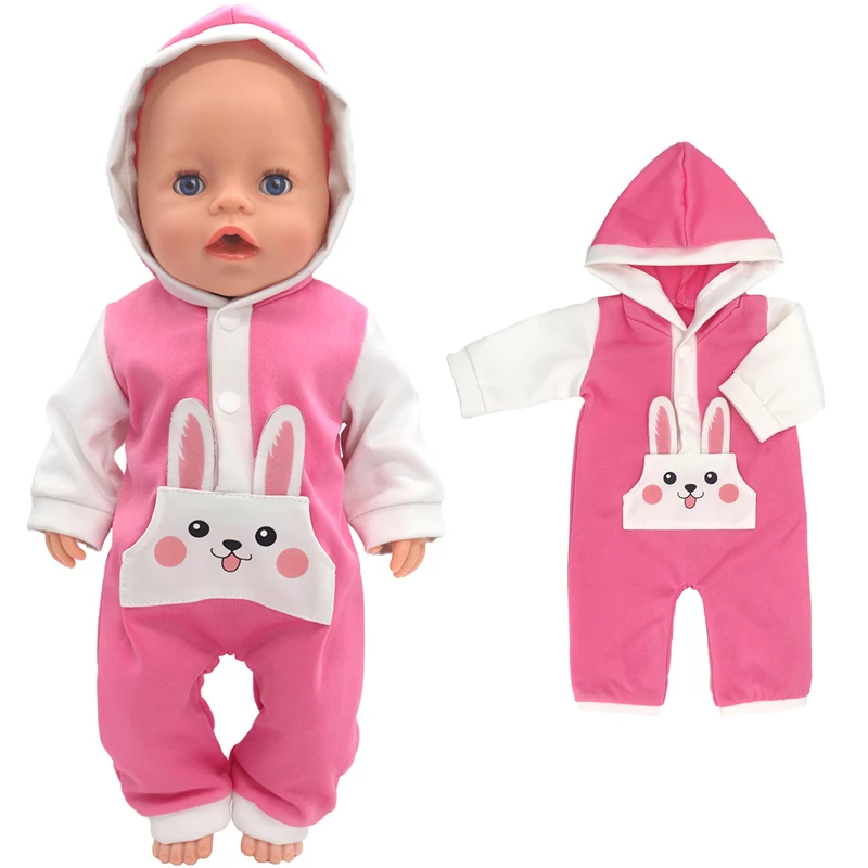 17" Baby Doll Clothes Hat Tights Leggings 43cm Baby Dolls Denim Dress Toys Wears Children Gifts