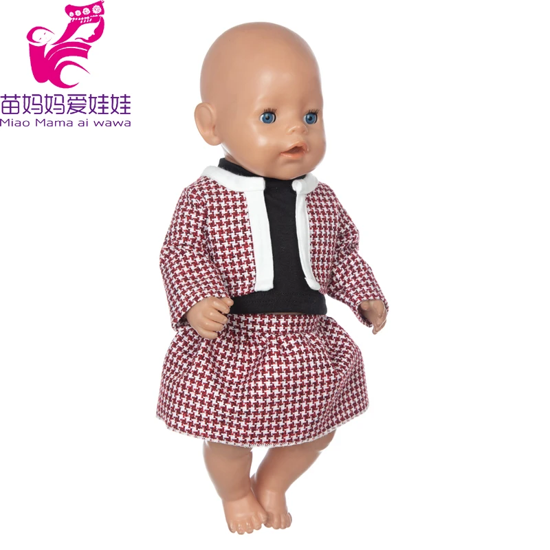 17" Baby Doll Clothes Hat Tights Leggings 43cm Baby Dolls Denim Dress Toys Wears Children Gifts