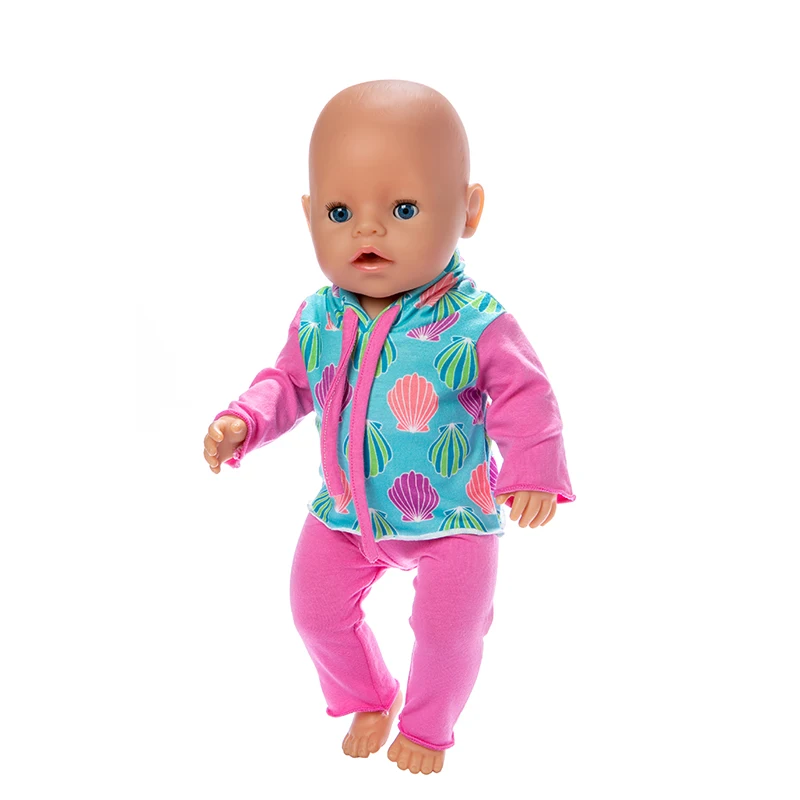 17" Baby Doll Clothes Hat Tights Leggings 43cm Baby Dolls Denim Dress Toys Wears Children Gifts