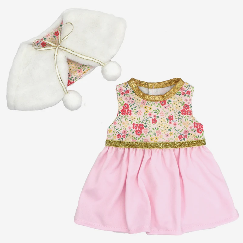 17" Baby Doll Clothes Hat Tights Leggings 43cm Baby Dolls Denim Dress Toys Wears Children Gifts