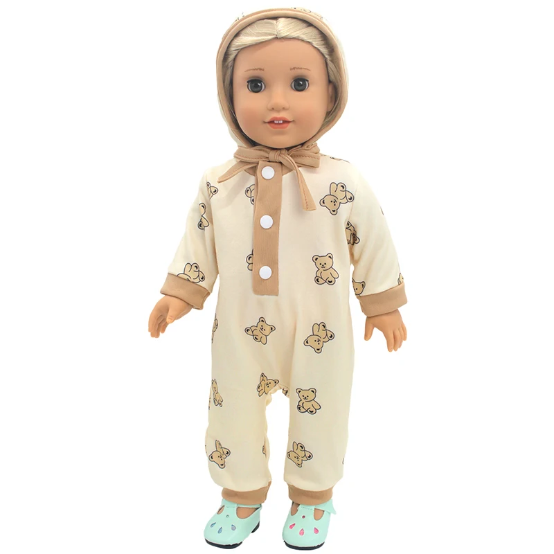 17" Baby Doll Clothes Hat Tights Leggings 43cm Baby Dolls Denim Dress Toys Wears Children Gifts