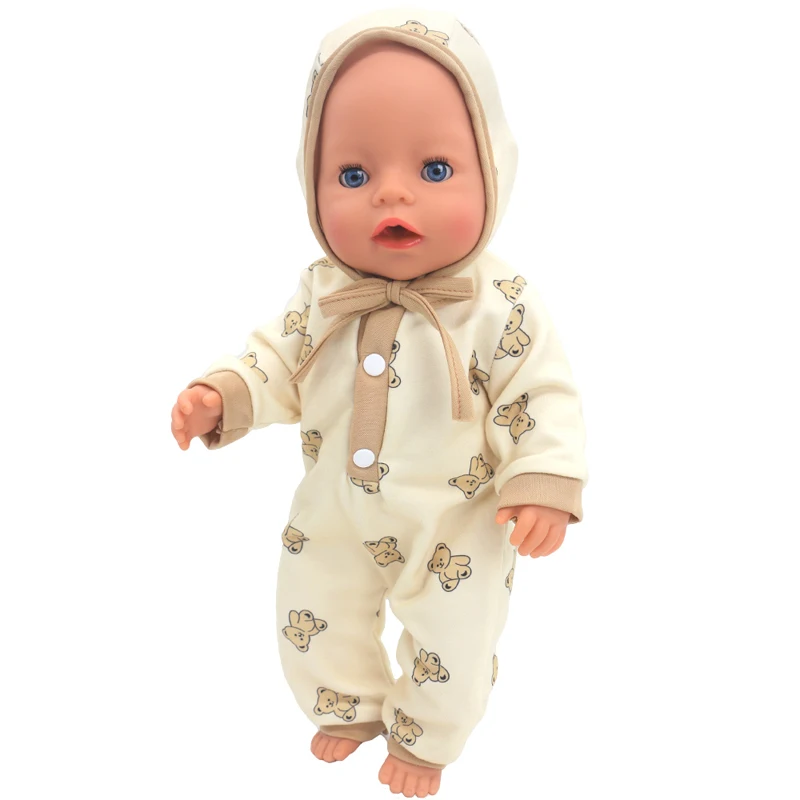 17" Baby Doll Clothes Hat Tights Leggings 43cm Baby Dolls Denim Dress Toys Wears Children Gifts