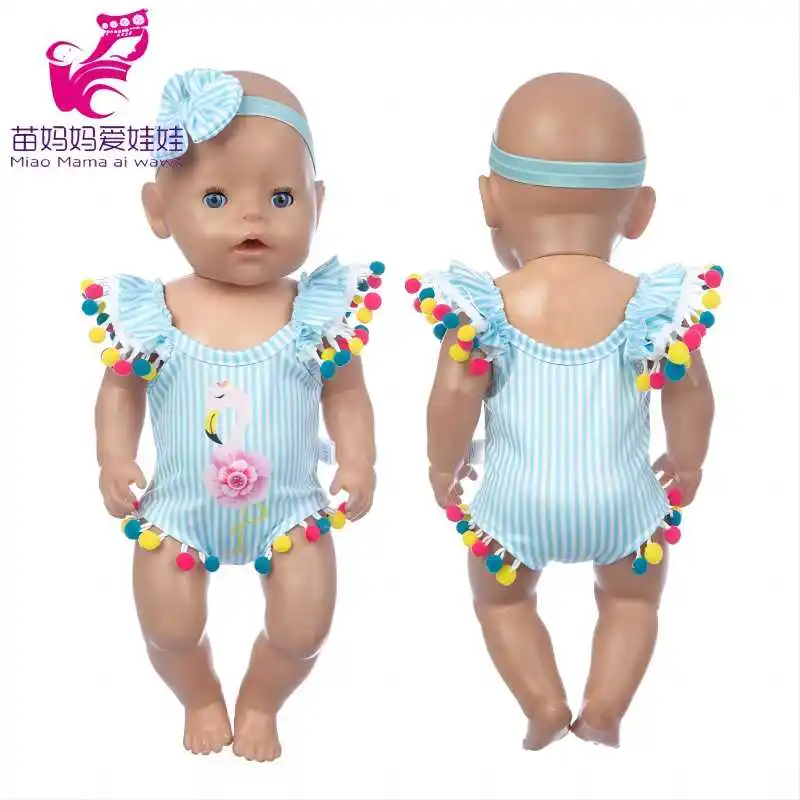 17" Baby Doll Clothes Hat Tights Leggings 43cm Baby Dolls Denim Dress Toys Wears Children Gifts