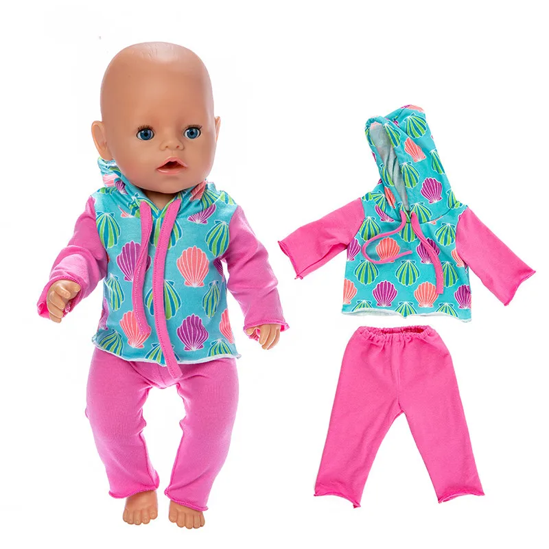 17" Baby Doll Clothes Hat Tights Leggings 43cm Baby Dolls Denim Dress Toys Wears Children Gifts