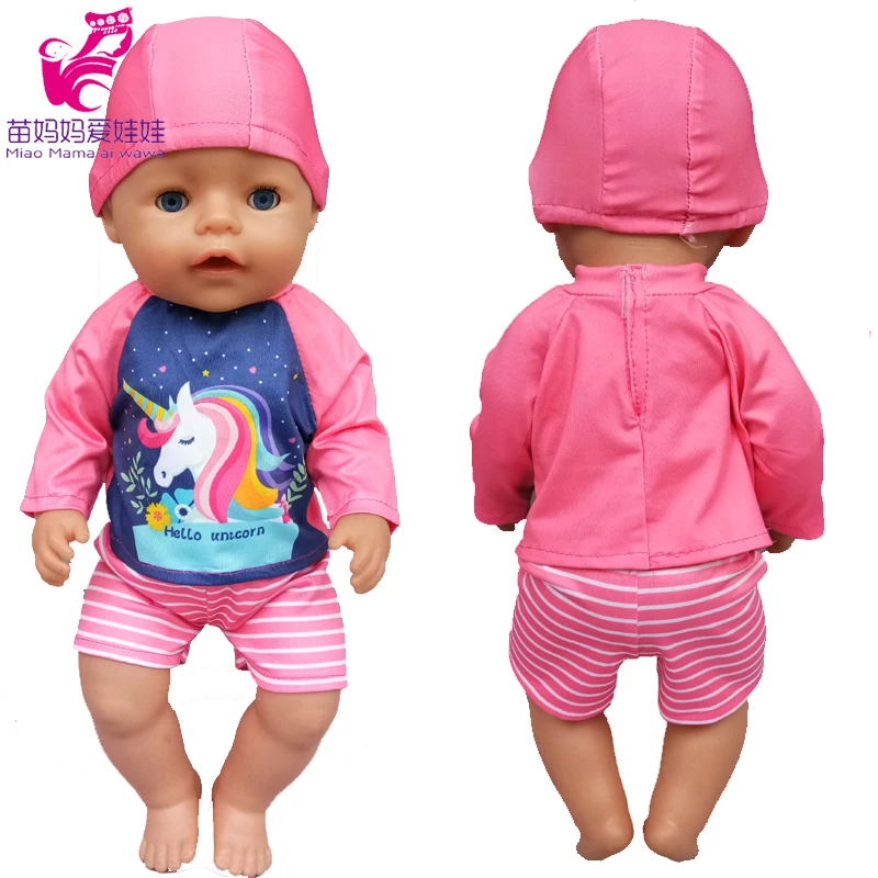 17" Baby Doll Clothes Hat Tights Leggings 43cm Baby Dolls Denim Dress Toys Wears Children Gifts