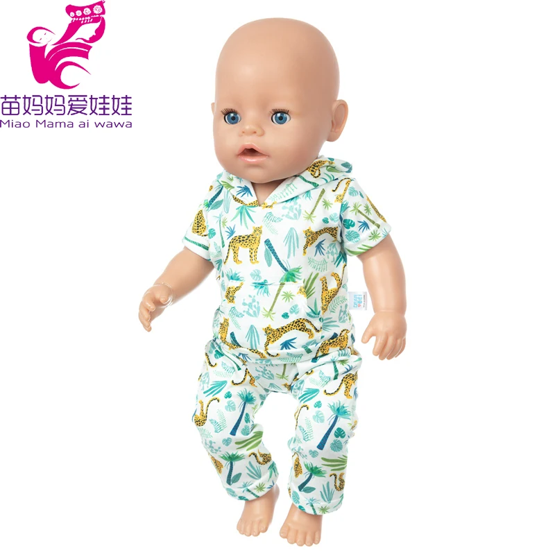 17" Baby Doll Clothes Hat Tights Leggings 43cm Baby Dolls Denim Dress Toys Wears Children Gifts