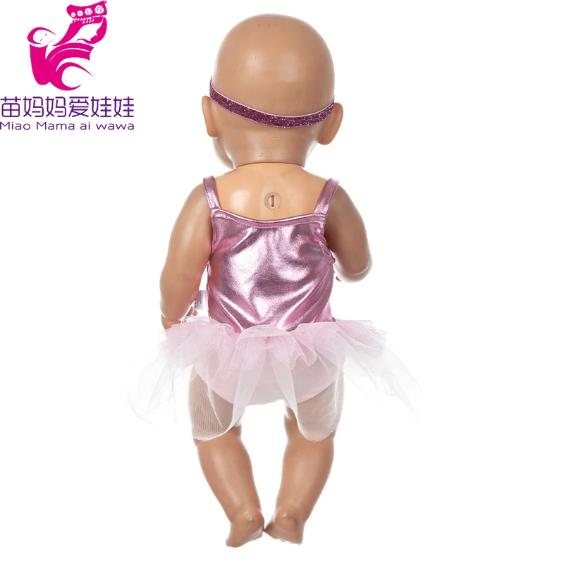 17" Baby Doll Clothes Hat Tights Leggings 43cm Baby Dolls Denim Dress Toys Wears Children Gifts