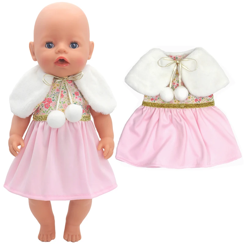 17" Baby Doll Clothes Hat Tights Leggings 43cm Baby Dolls Denim Dress Toys Wears Children Gifts