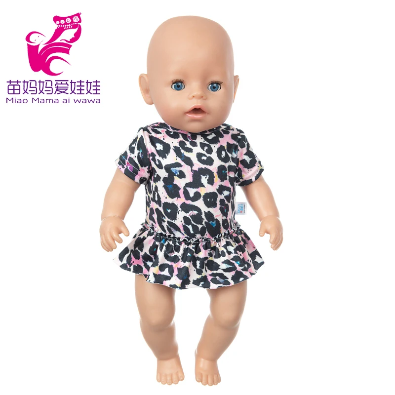 17" Baby Doll Clothes Hat Tights Leggings 43cm Baby Dolls Denim Dress Toys Wears Children Gifts