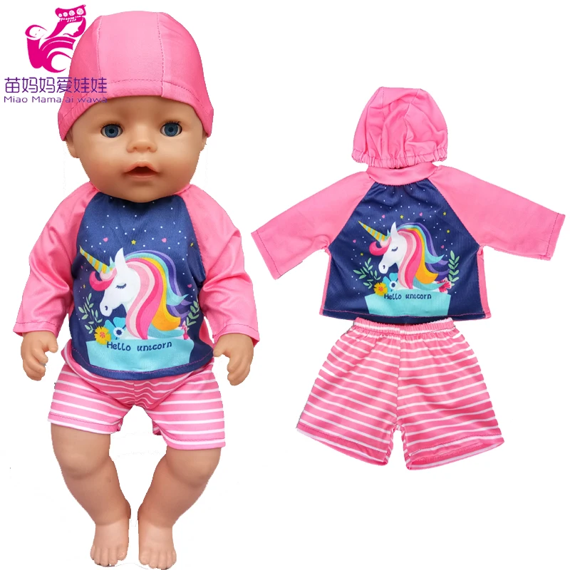 17" Baby Doll Clothes Hat Tights Leggings 43cm Baby Dolls Denim Dress Toys Wears Children Gifts
