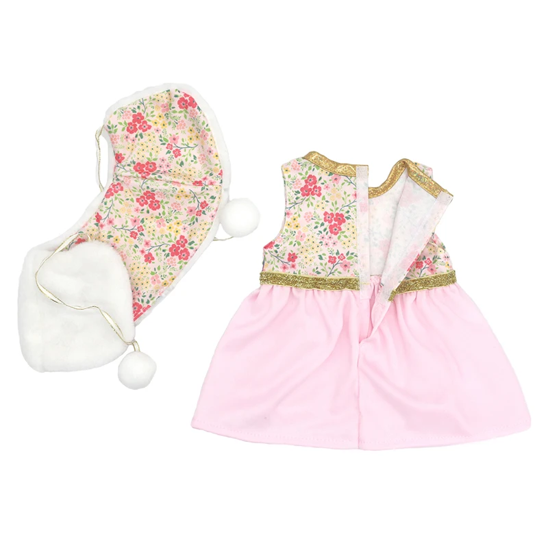 17" Baby Doll Clothes Hat Tights Leggings 43cm Baby Dolls Denim Dress Toys Wears Children Gifts