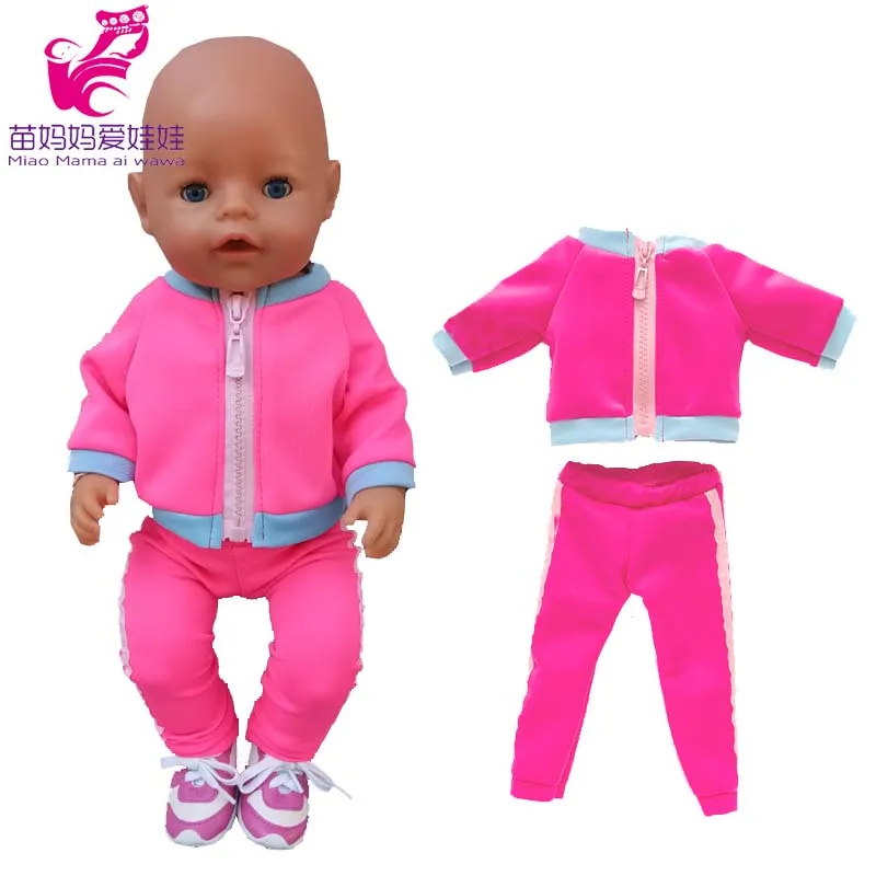 17" Baby Doll Clothes Hat Tights Leggings 43cm Baby Dolls Denim Dress Toys Wears Children Gifts