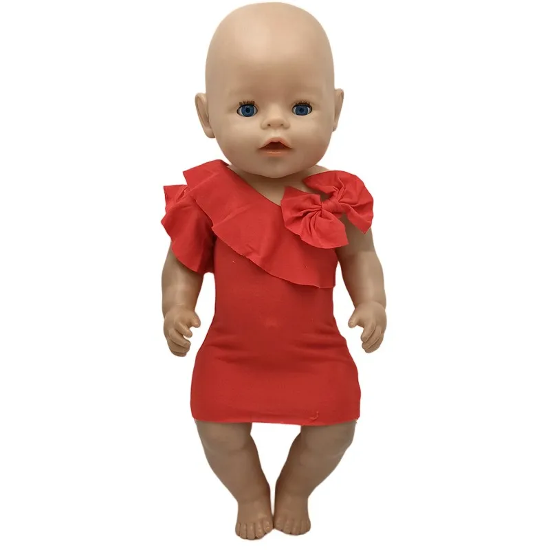 17" Baby Doll Clothes Hat Tights Leggings 43cm Baby Dolls Denim Dress Toys Wears Children Gifts