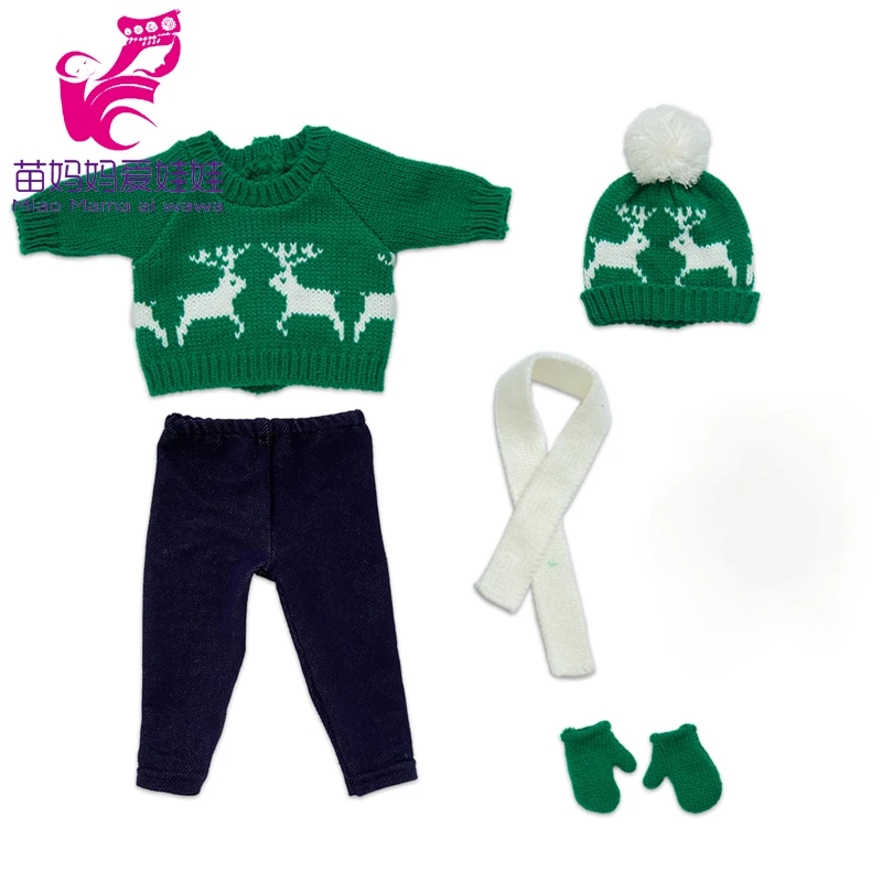 18 Inch Dolls Apparel American OG Journey Girl Doll Clothes Baby Doll Sweater Hat Winter Set Christmas Costume