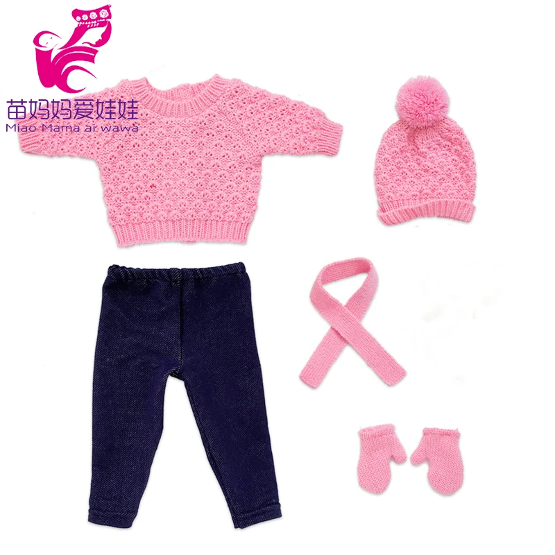 18 Inch Dolls Apparel American OG Journey Girl Doll Clothes Baby Doll Sweater Hat Winter Set Christmas Costume