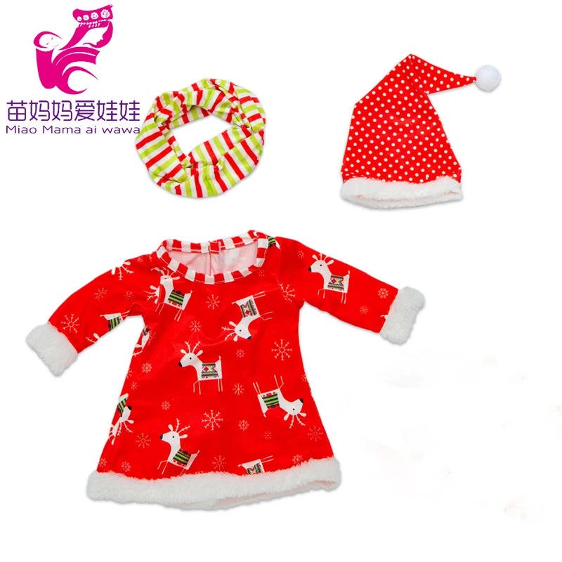 18 Inch Dolls Apparel American OG Journey Girl Doll Clothes Baby Doll Sweater Hat Winter Set Christmas Costume