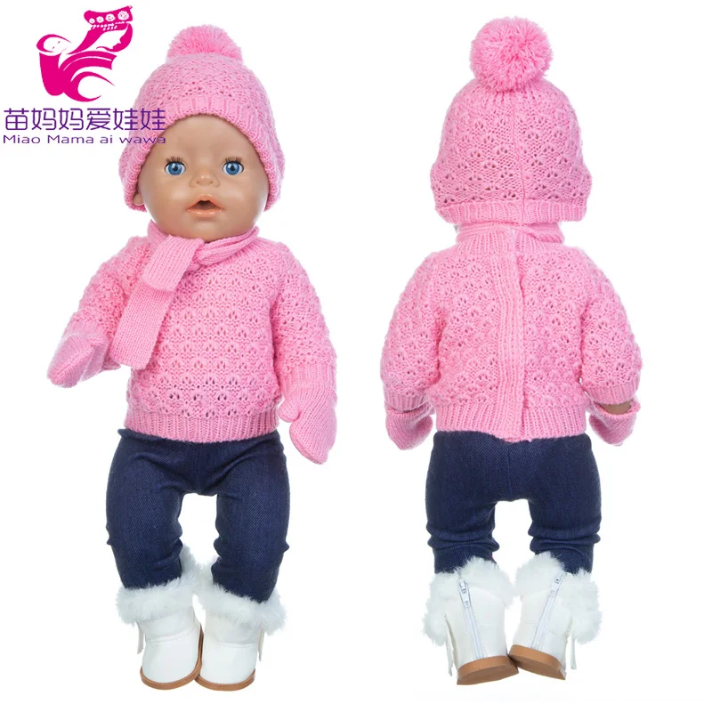 18 Inch Dolls Apparel American OG Journey Girl Doll Clothes Baby Doll Sweater Hat Winter Set Christmas Costume