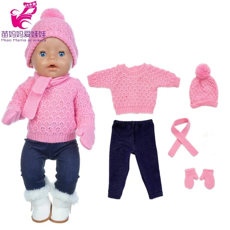 18 Inch Dolls Apparel American OG Journey Girl Doll Clothes Baby Doll Sweater Hat Winter Set Christmas Costume