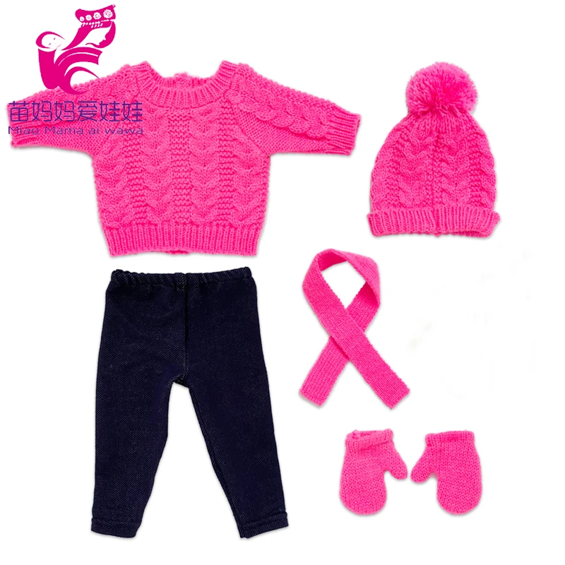 18 Inch Dolls Apparel American OG Journey Girl Doll Clothes Baby Doll Sweater Hat Winter Set Christmas Costume