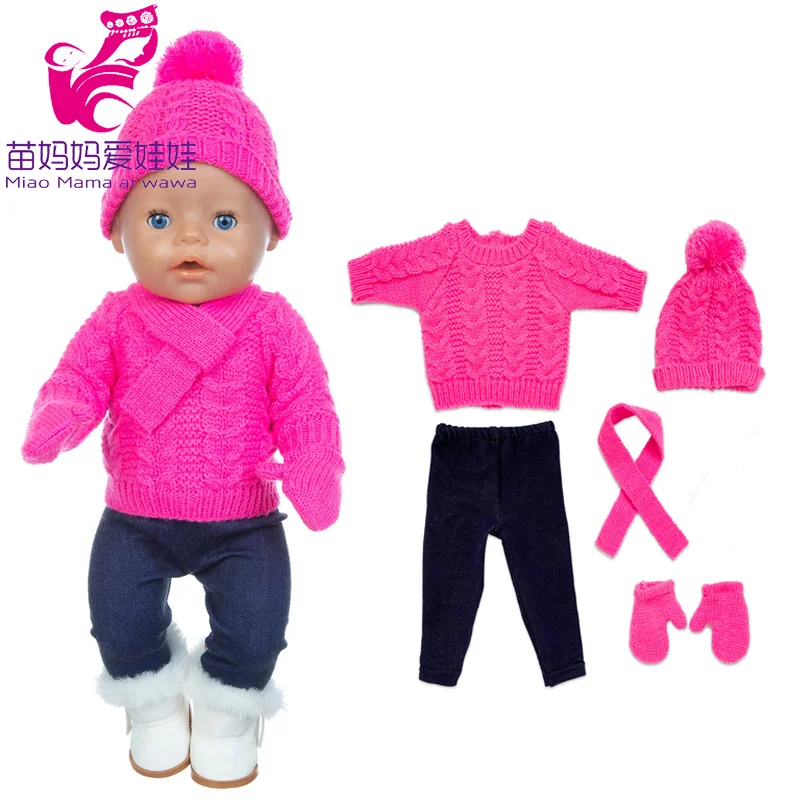18 Inch Dolls Apparel American OG Journey Girl Doll Clothes Baby Doll Sweater Hat Winter Set Christmas Costume