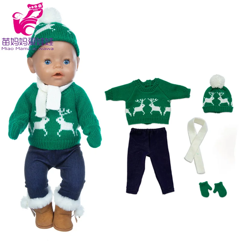 18 Inch Dolls Apparel American OG Journey Girl Doll Clothes Baby Doll Sweater Hat Winter Set Christmas Costume