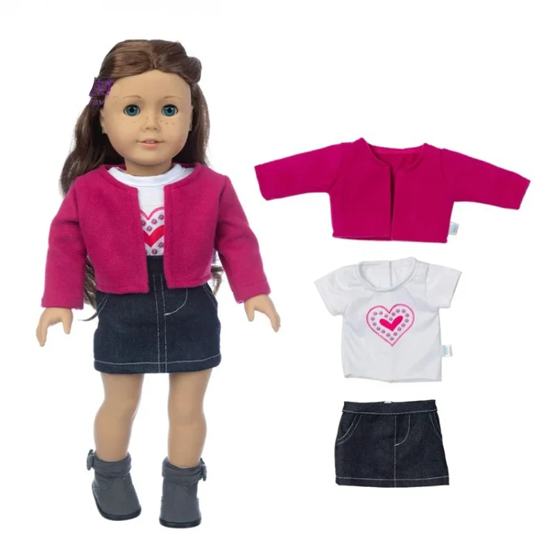 18 Inch Dolls Apparel American OG Journey Girl Doll Clothes Baby Doll Sweater Hat Winter Set Christmas Costume