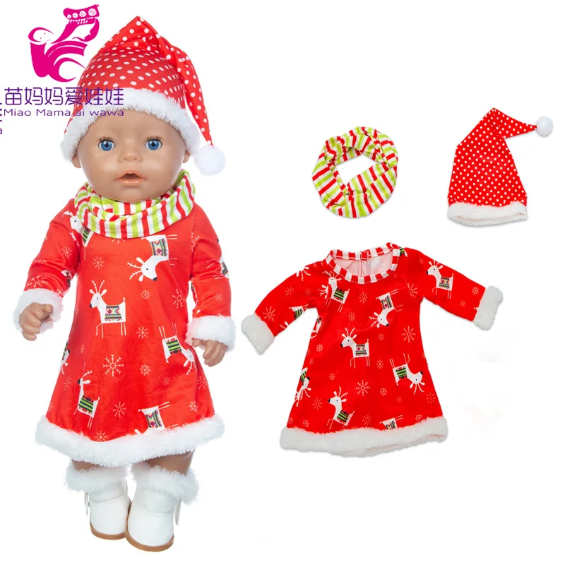 18 Inch Dolls Apparel American OG Journey Girl Doll Clothes Baby Doll Sweater Hat Winter Set Christmas Costume