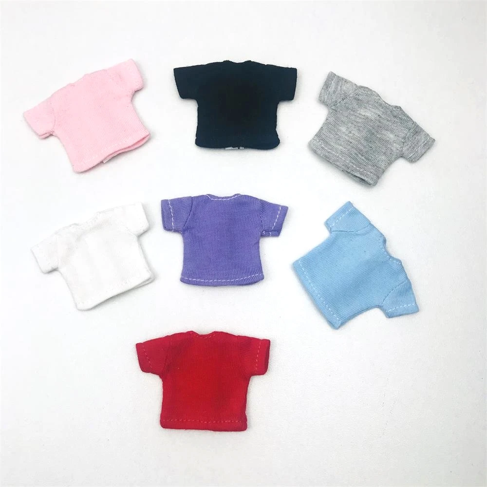 1PCS New OB11 Dolls Clothes Casual T-Shirt Short Cute T-Shirt for OB11,OBITSU11,Molly,1/12 BJD Dolls Accessories