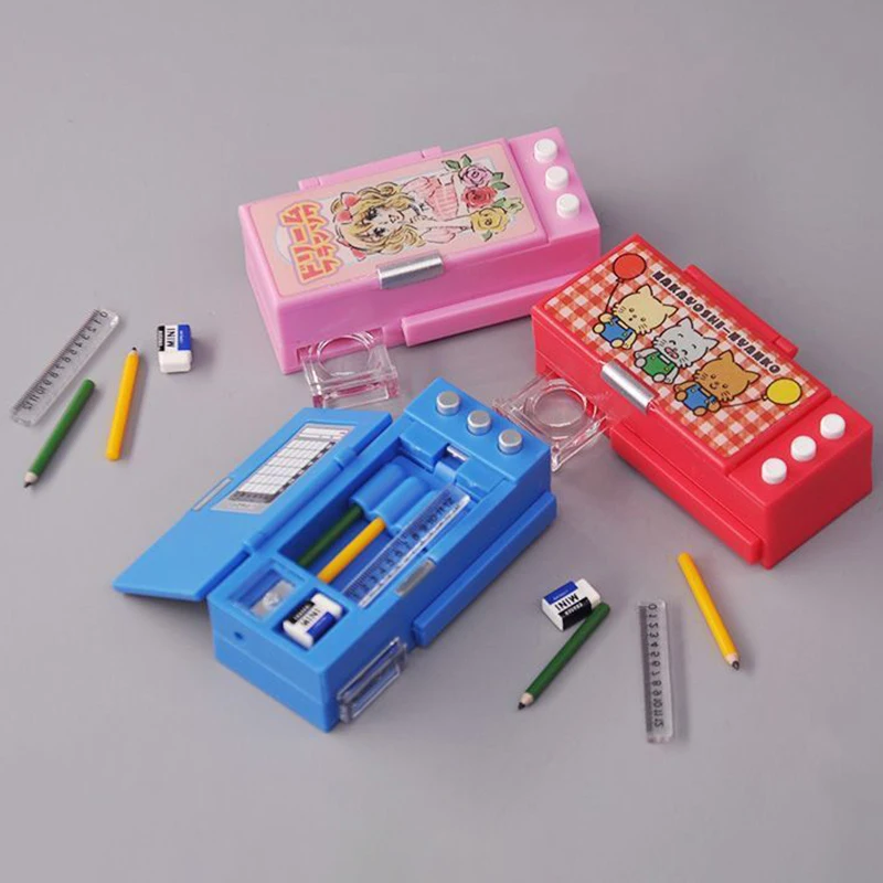 1pc Pencil Box Model Lifelike Design Mini Stationery Box Dollhouse Pencil Case Pretend Toys