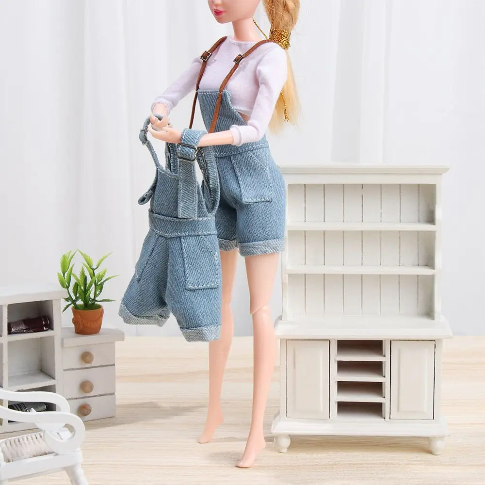 Fashion Suspenders Trousers Outfit Set for 1/6 BJD FR SD Doll Clothes Accessories Dress Dollhouse Roll Play Accessories