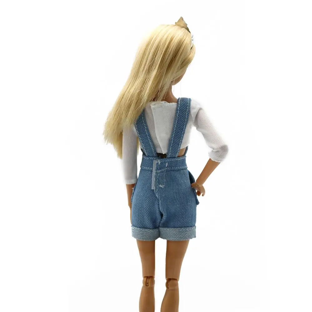 Fashion Suspenders Trousers Outfit Set for 1/6 BJD FR SD Doll Clothes Accessories Dress Dollhouse Roll Play Accessories