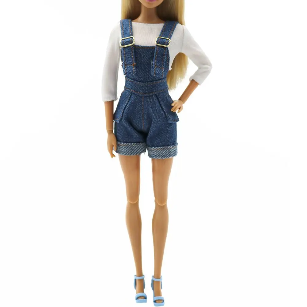 Fashion Suspenders Trousers Outfit Set for 1/6 BJD FR SD Doll Clothes Accessories Dress Dollhouse Roll Play Accessories