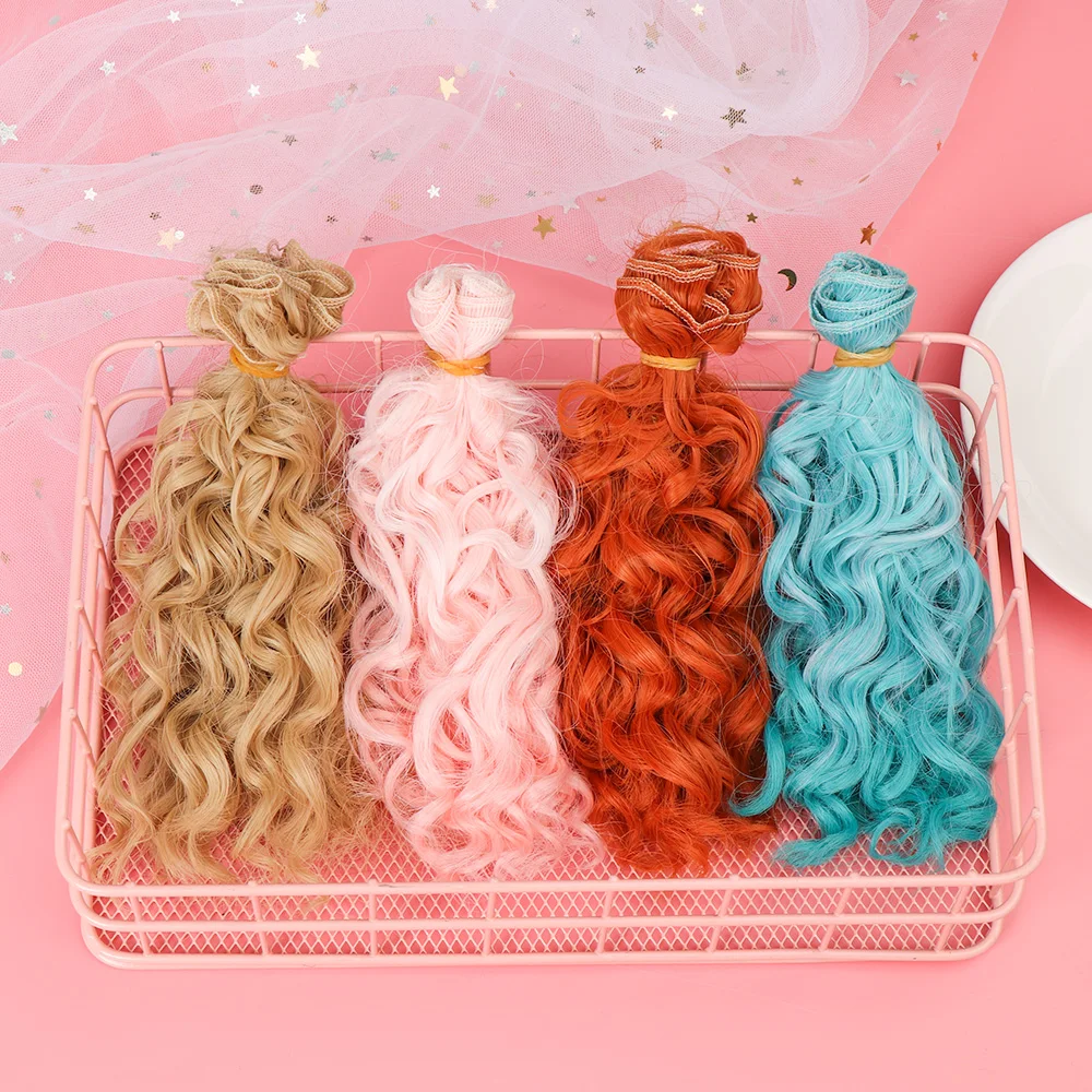 15*100cm 1/6 1/4 1/3 Fashion Mini Tresses High-Temperature Screw Periwig Curly Wigs DIY Doll Hair Toy Toupee Kids Gifts