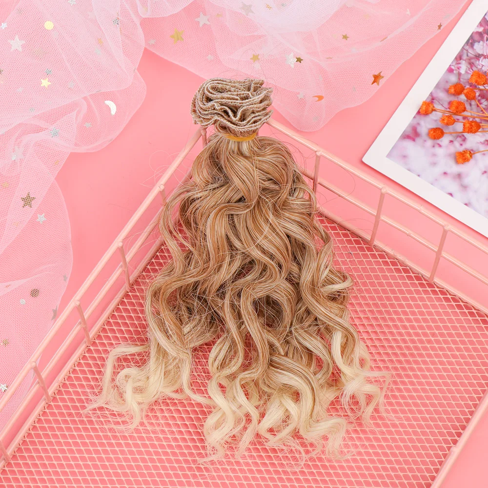 15*100cm 1/6 1/4 1/3 Fashion Mini Tresses High-Temperature Screw Periwig Curly Wigs DIY Doll Hair Toy Toupee Kids Gifts