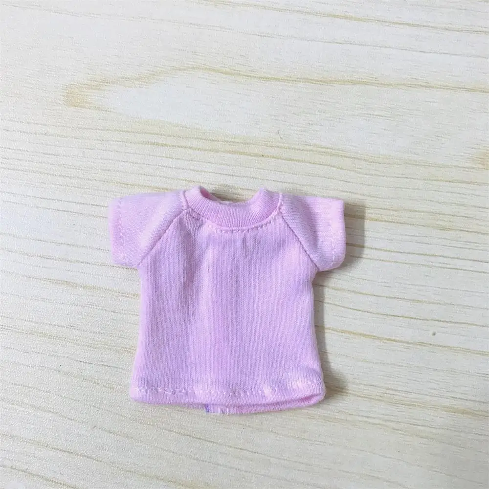 New Cute OB11 Clothes Short-Sleeved T-Shirt Suitable for OB11 Obitsu 1/10 Dolls 11 Molly 1/12 Doll Clothes Accessories