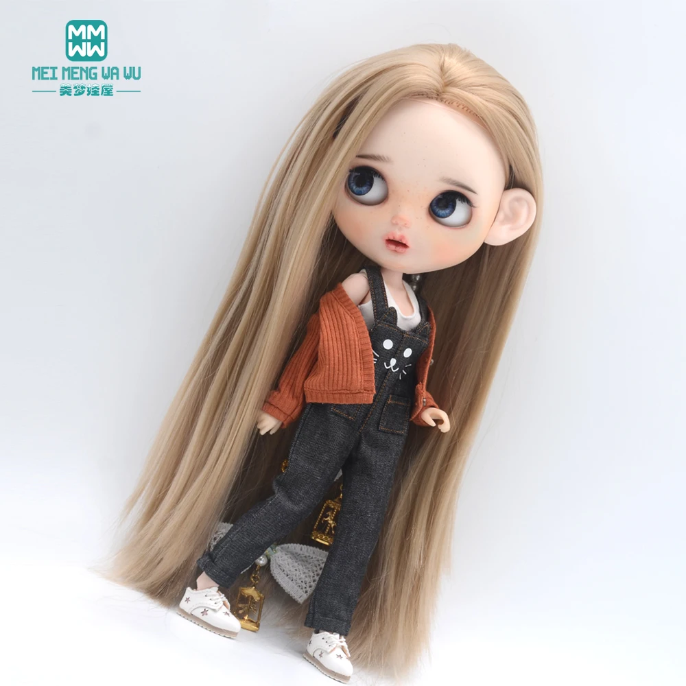 Clothes for Doll Fashion Multicolor Cardigan Short Skirt Jeans Fits Blyth Azone OB22 OB24 Doll Accessories