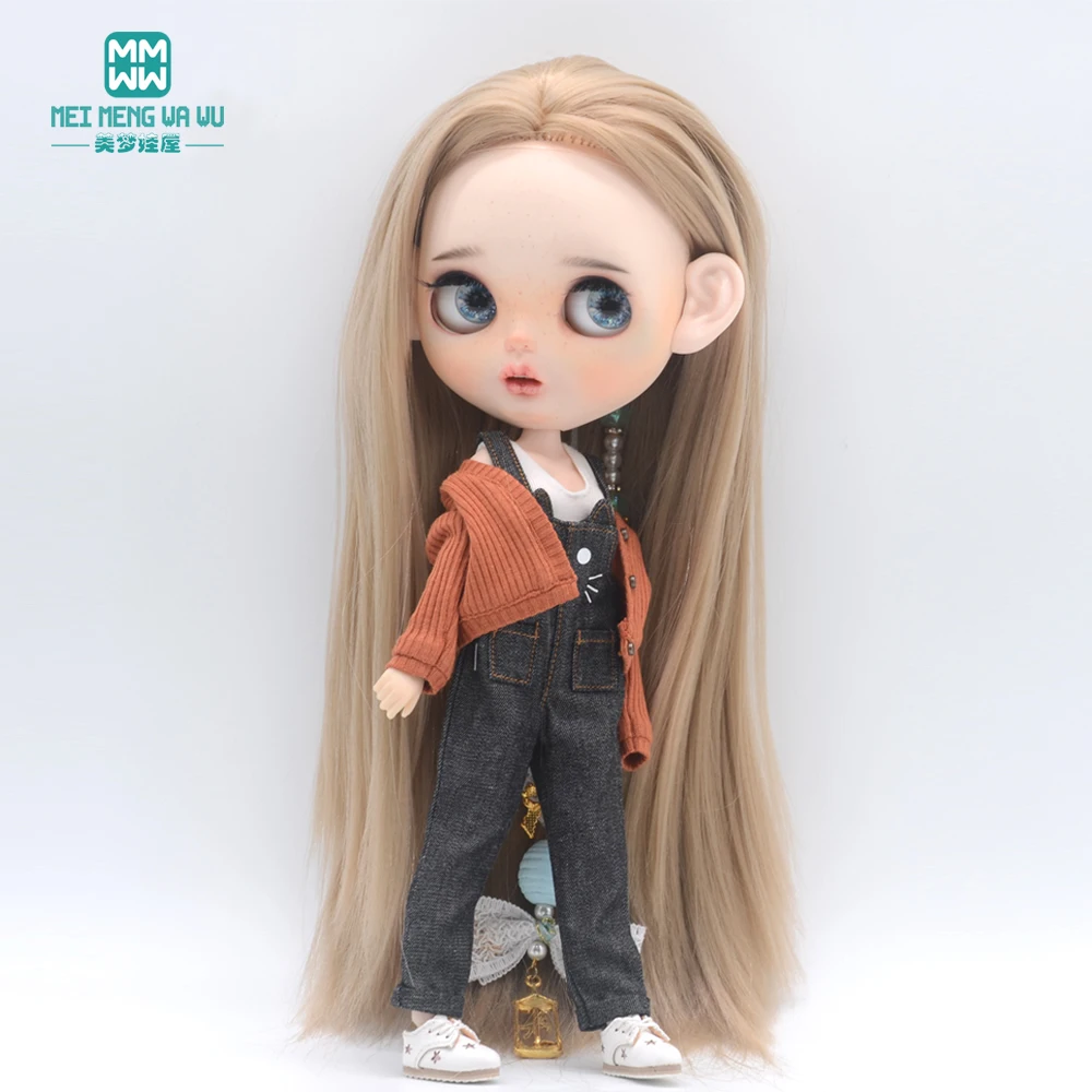 Clothes for Doll Fashion Multicolor Cardigan Short Skirt Jeans Fits Blyth Azone OB22 OB24 Doll Accessories