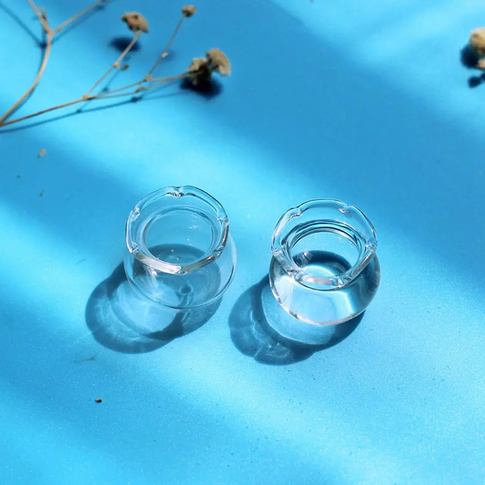 1/6 1/12 Scale Baby House and Dollhouse Miniature Glass Fish Tank Bowl Aquarium Toy DollHouse Decals Ornament Doll Accessories