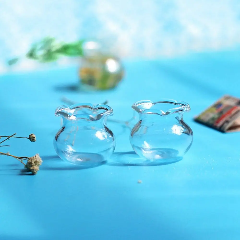 1/6 1/12 Scale Baby House and Dollhouse Miniature Glass Fish Tank Bowl Aquarium Toy DollHouse Decals Ornament Doll Accessories