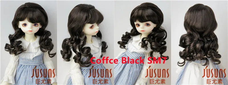 Doll Wigs For Girls! JD038 6-7inch 7-8inch 8-9inch Long Soft Wave Synthetic Mohair BJD Wigs YOSD MSD SD Doll Accessories