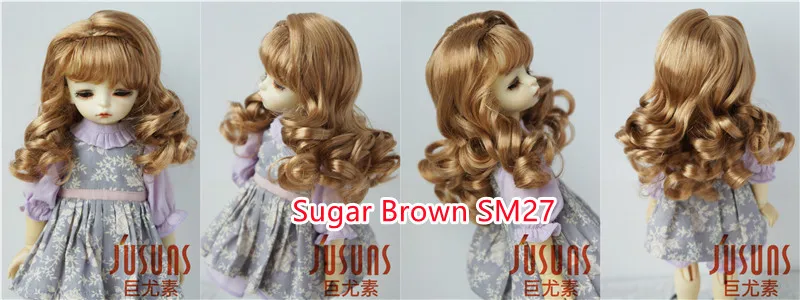 Doll Wigs For Girls! JD038 6-7inch 7-8inch 8-9inch Long Soft Wave Synthetic Mohair BJD Wigs YOSD MSD SD Doll Accessories