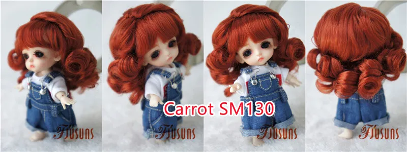 Doll Wigs For Girls! JD038 6-7inch 7-8inch 8-9inch Long Soft Wave Synthetic Mohair BJD Wigs YOSD MSD SD Doll Accessories