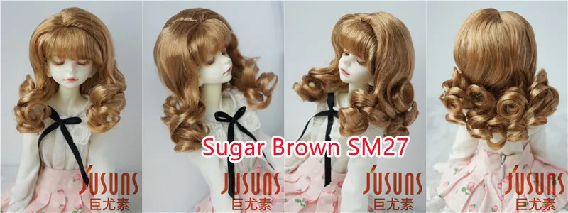 Doll Wigs For Girls! JD038 6-7inch 7-8inch 8-9inch Long Soft Wave Synthetic Mohair BJD Wigs YOSD MSD SD Doll Accessories
