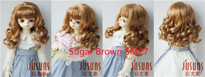 Doll Wigs For Girls! JD038 6-7inch 7-8inch 8-9inch Long Soft Wave Synthetic Mohair BJD Wigs YOSD MSD SD Doll Accessories
