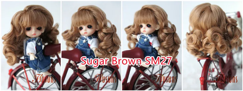 Doll Wigs For Girls! JD038 6-7inch 7-8inch 8-9inch Long Soft Wave Synthetic Mohair BJD Wigs YOSD MSD SD Doll Accessories