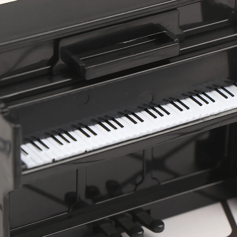 1/12 Dollhouse Miniature Accessories Mini Wooden Grand Piano with Stool Simulation Musical Instrument Model Toy Doll House Decor