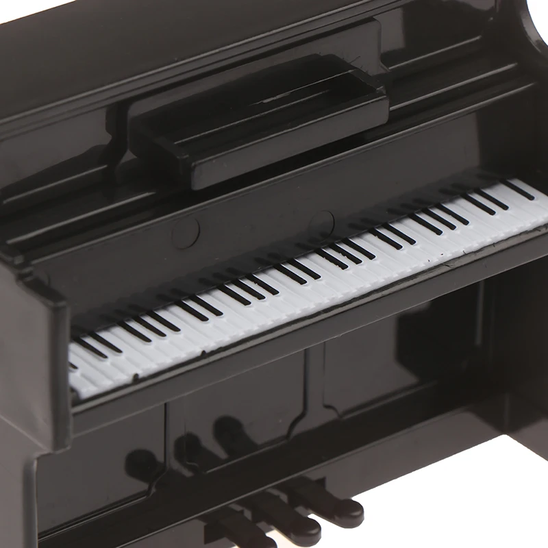 1/12 Dollhouse Miniature Accessories Mini Wooden Grand Piano with Stool Simulation Musical Instrument Model Toy Doll House Decor